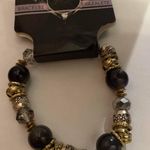 Bracelet brazalete woman gold and gray color BEADED STRETCH BRACELET Black Photo 0