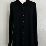 Soft Surroundings  Black Criss-Cross Back Button Down Tunic Shirt, Sz Medium Photo 0