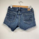 American Eagle  Rolled Hem Shorty Jean Shorts Womens 8 Blue Denim Stretch Zip Fly Photo 3