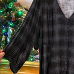 Torrid Fit & Flare Rayon Slub Black & Gray Plaid Button-Front Top - Size 1 (XL) Photo 1