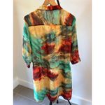 Curvy Plus Boho Size 1x Blouson Dress Multicolor 3/4 Sleeve by Madison Paige Green Photo 8