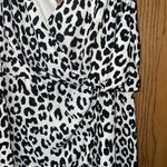 EXPRESS White/Black Leopard Midi Dress Photo 1