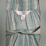 LC Lauren Conrad  3/4 Sleeve Square Neck‎ Top Blue Stripe Lace Trim Pullover Med Photo 5