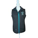 Cowgirl Hardware Cross Vest Sz S Full Zip Bling Equestrian Fleece Lined Black Photo 11