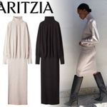 Babaton NWT Womens Bogart Turtleneck Knit Sweater Dress Size L Black Minimalist Photo 1