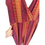 BCBGeneration  Jumpsuit Womens Medium Orange Red Boho Beach Festival Geometric Photo 3