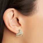 Kate Spade Snow Day Ice Skate Stud Earrings Gold CZ | New Photo 4