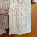 Garnet Hill  Longline Duster Wool Chunky Cable Knit Cardigan Sweater Size XXL Photo 6