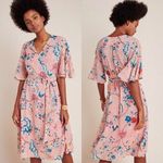 Anthropologie NEW  Maeve Adelaide Pink Floral Wrap Dress Women's Size XS Photo 1