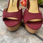 DV8 by Dolce Vita Red Gingham Ankle Strap Platform Pumps Size 8 Photo 2
