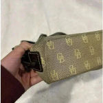 Dooney & Bourke ‎ Signature Canvas Leather Purse Vintage DB Brown Shoulder Bag Photo 3
