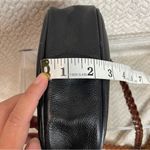 Vintage LJS Collection Small Black Crossbody Bag Brown Braided Strap 90s Classic Photo 9