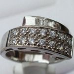 Charming Women's Silver CZ Ring With Wrap Around Design, Size 8 Photo 0