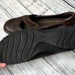 Clarks  Bendables 39288 Brown Crinkle Leather Slip-On Mary Jane Loafers 8 Photo 3