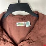 American Vintage Vintage autumn fall leaves embroidered brown button-down shirt extra large Photo 3