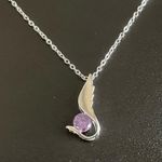 Purple crystal angel wing necklace Photo 2