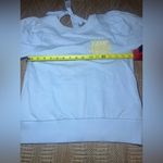 Ganni  Isoli Puff-Sleeve Love Club Sweatshirt,Open Back,Blue,Size XS Photo 7