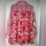 Multiples  Pink and Orange Striped Shirt Photo 3