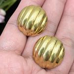 Trifari Vintage 60’s Polished Gold- tone Dome Clip On Earrings Photo 6