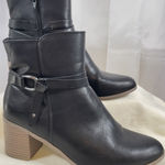 Frye And Co Italia Womens 11 Black Ankle 2.5β High Block Heel Booties Moto Biker Photo 0