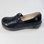 Alegria  Keli Professional Clogs Women's Size 38 Black Embossed Leather Slip On‎ Photo 4