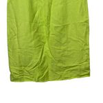 Chadwick's Solid Green Shift Lined Midi Dress Zip Back Linen Shortsleeve Women 12 Photo 4