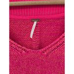 Free People Women's Red Sparkle Knit V Neck Long Sleeve Cropped Sweater Large Photo 1