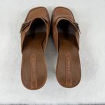 Enzo Angiolini Brown Leather Mules Heels Buckle Detail Square Toe Size 8.5M Photo 7