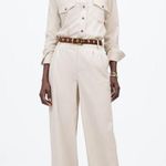 Madewell  The Harlow Pebble Stone Beige Wide-Leg Trouser in Brushed Twill 4 NWT Photo 1