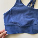 Lululemon Size 12 Blue Energy Bra Long Line Ribbed Medium Support B Photo 4