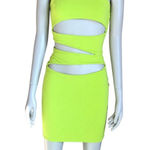 Oh Polly  Lime Green Cutout Bodycon Dress Photo 0