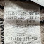 Vintage Rafia Studio Dress Cream Tan Vertical Striped Deep V Neck Draped Maxi Tan Size M Photo 9