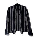 ZARA  Knit Bomber Striped Navy Blazer Jacket Size Small Photo 0