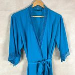 INC Blue Lace Trim Wrap Bath Robe NWOT Size SMALL Photo 1