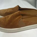 Vince  Women’s Cognac Camel Suede Otiena Mules Slides Slip-Ons Clogs Size 6.5 Photo 0