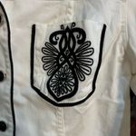 V Christina women’s embroidered boho hippie western demim jacket black/white M White Size M Photo 1