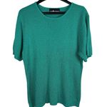 Sag Harbor VTG 90s Y2K Jade Green Ribbed Short Sleeve Top M Photo 0