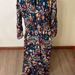 ECI Elegant Floral Print Maxi Dress Bell Sleeve Smocked Bodice Prairie Bump friendly Photo 6