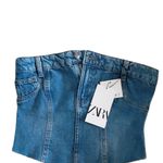 ZARA  denim bustier blue corset top BLOGGERS FAVORITE!!! size S NEW Photo 7