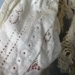 California things off white ivory crochet Scarf shawl fringe boho casual Photo 1