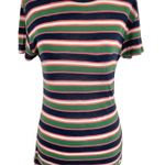 ZARA Multicolor Striped Short Sleeve Crewneck T-Shirt Size Small Photo 0
