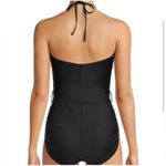 Time And Tru New  Black Halter Textured Swimsuit Size Large 12-14 Photo 1
