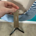 J.Crew NWT  Textured Squareneck Scoop Back One-Piece Swimsuit Blue Stripe Size 24 Photo 4