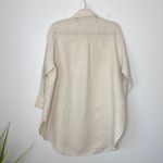 ZARA Women's Safari Shirt Size Small Linen Oversized Tan Long Sleeve Button Up Photo 5