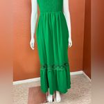 Unbranded Boho Lace Sleeveless Square Neck Ruffle Maxi Dress with Pockets size L Green Size L Photo 5