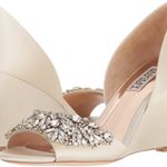 Badgley Mischka Hardy Ivory Satin Wedge Photo 0