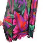 Farm Rio Midnight Leaves Tank Midi Dress Green Pink Tropical Cut Out Tie Waist M Photo 4
