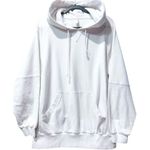 Free People  FP Movement White 100% Cotton Oversized Mixed Textile Hoodie Medium Photo 0