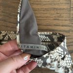 Vitamin A  Brown and White Snakeskin Criss Cross‎ Halter Bikini Top Photo 5