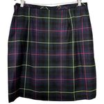 J. McLaughlin Womens Size 14 Green Tartan Plaid Wool Zip Up Front Straight Skirt Photo 1